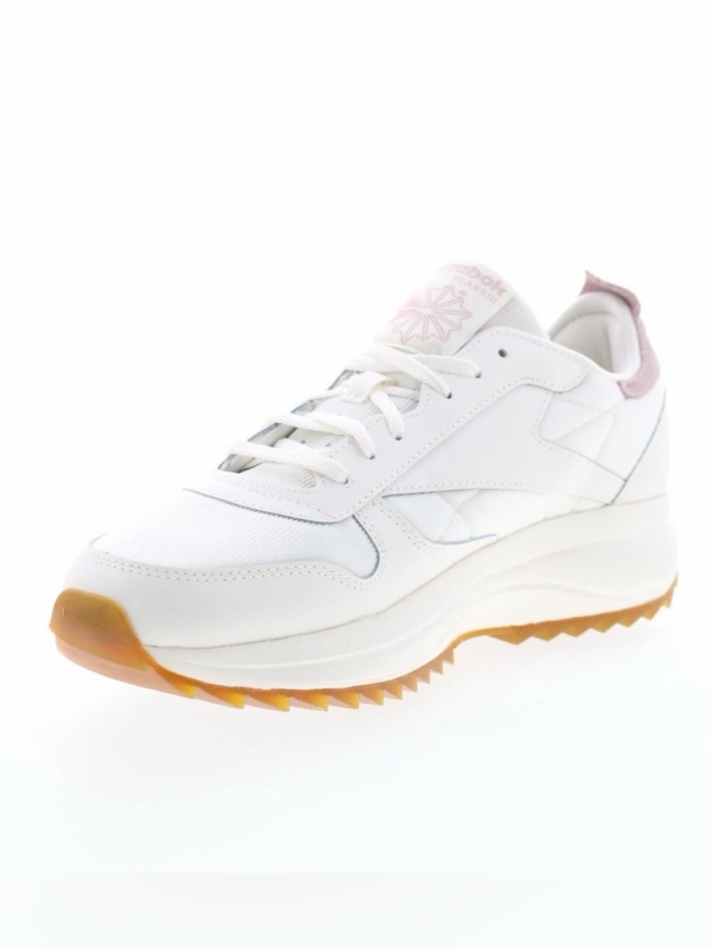 Reebok Women's White Sneakers with Pink Accents and Gum Outsole - Picture 3 of 11